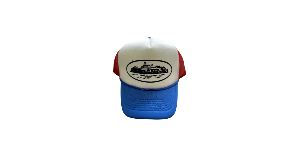 Corteiz Alcatraz Trucker Red White Blue Cap