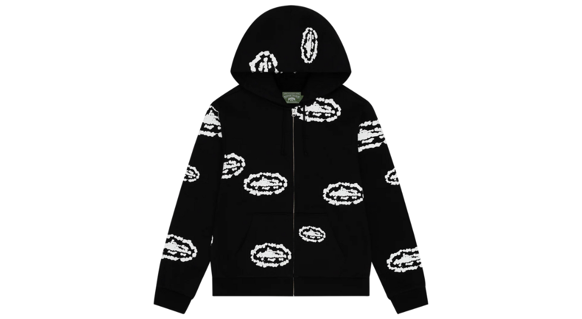 Corteiz x Denim Tears Island Wreath Zip Hoodie Black