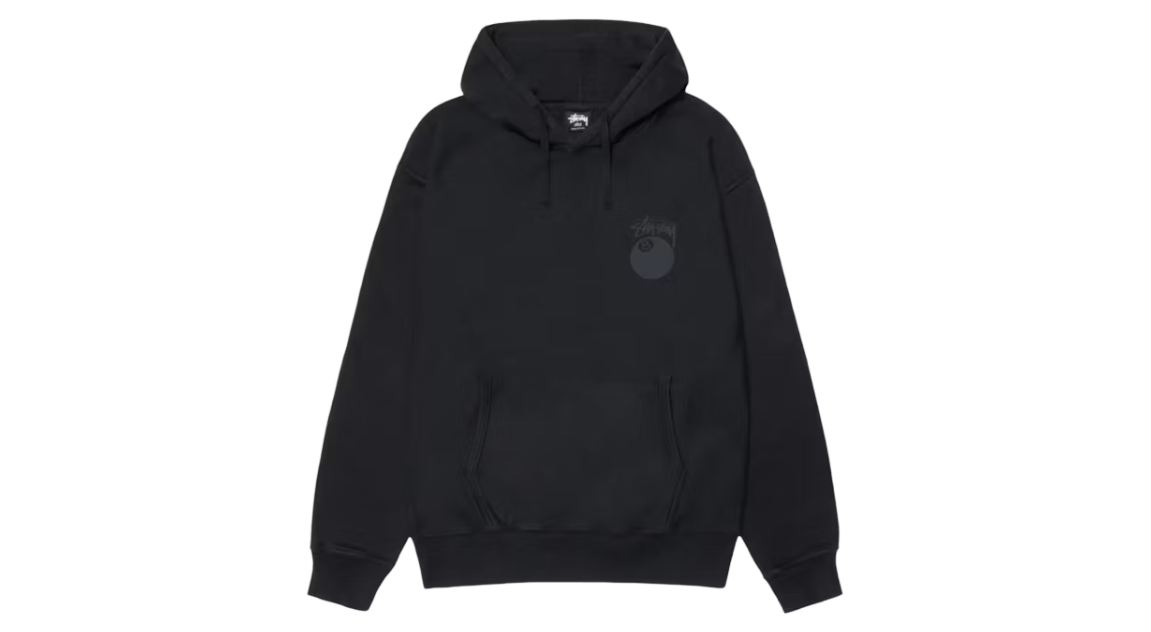 Stussy 8 Ball Pigment Dyed Hoodie Black