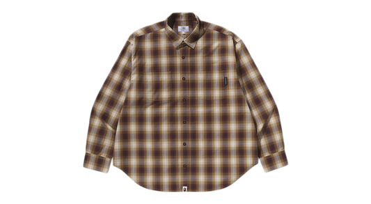 BAPE Ombre Check College Relaxed Fit Shirt Brown/Yellow