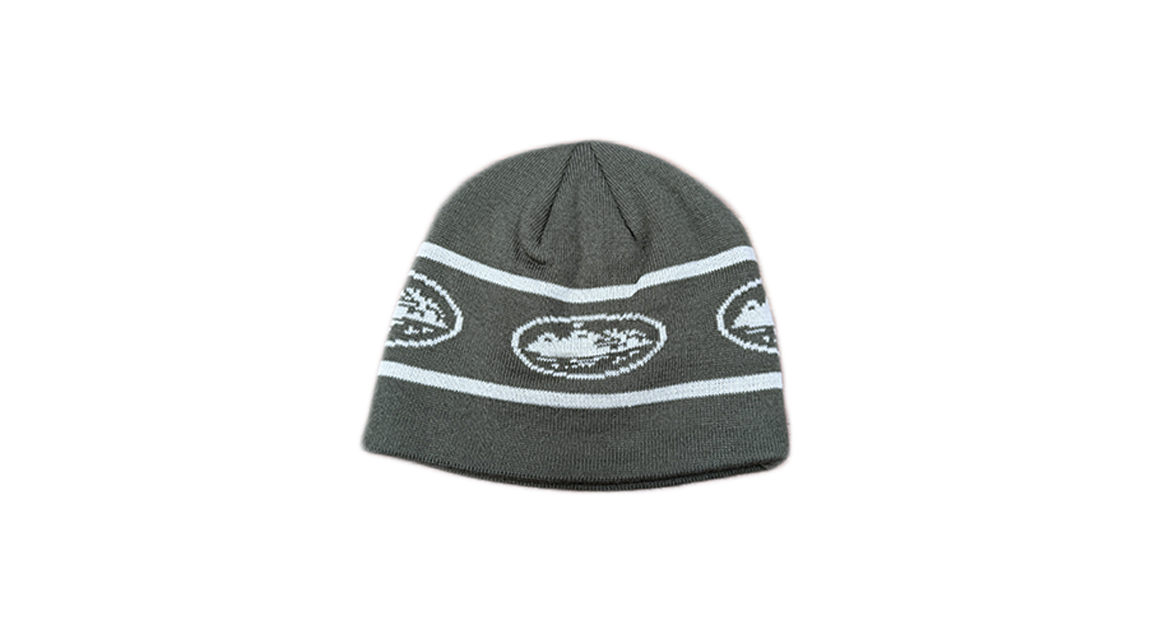 Corteiz Repeat Alcatraz Beanie Khaki Green