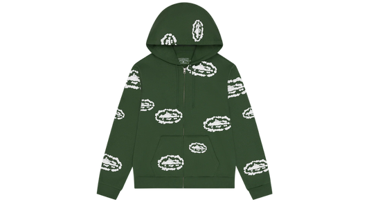 Corteiz x Denim Tears Island Wreath Zip Hoodie Green