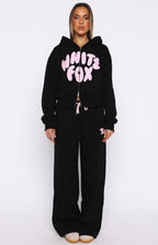 Club 14 Allie Boxy Zip Front Hoodie Black