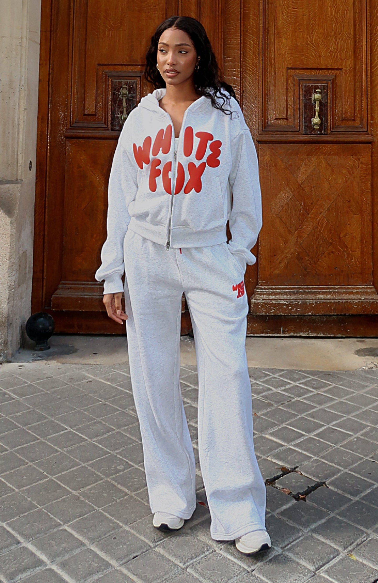 Club 14 Allie Boxy Zip Front Hoodie Grey Marle