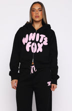 Club 14 Allie Boxy Zip Front Hoodie Black
