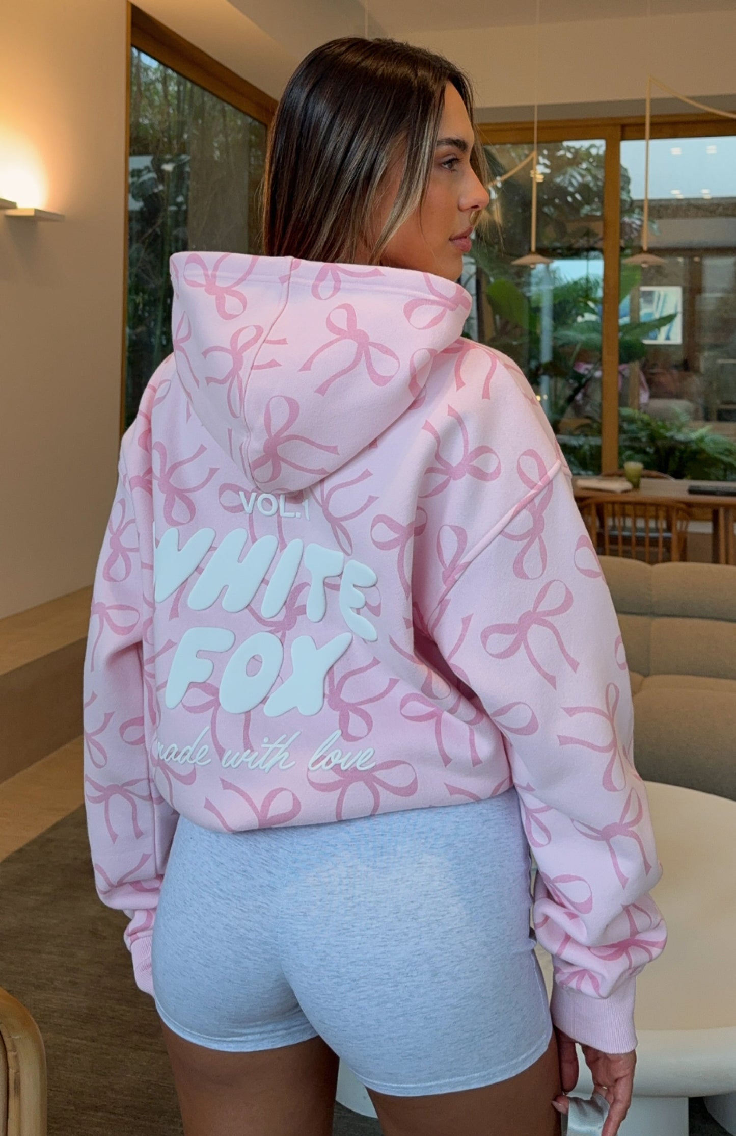 Vol. 1 Oversized Printed Hoodie Posy Bow